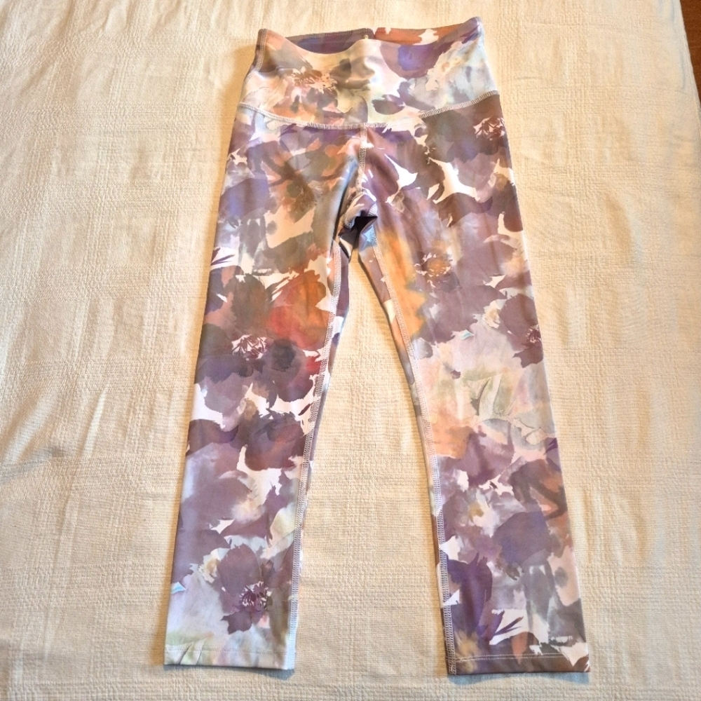 Apana women's size XS water color flower design leggings EUC